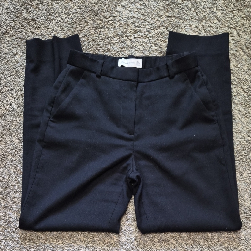 Abercrombie Black Straight Ankle Dress Pants